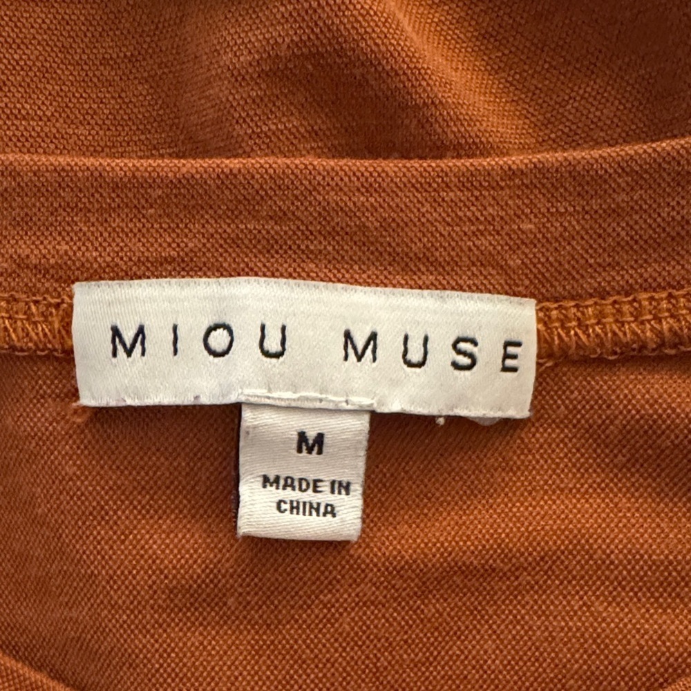 Miou Muse Women's Rust Blouse with Balloon Sleeves - Picture 2 of 8